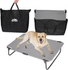 Elevated Dog Cot with Steel Frame – Foldable Raised Play & Rest Bed for Dogs & Cats – Heavy Duty Strong Material Dog Bed, No Assembly Required – Comfortable Pet Cot with Bonus Storage Bag