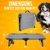 Elevated Dog Cot with Steel Frame – Foldable Raised Play & Rest Bed for Dogs & Cats – Heavy Duty Strong Material Dog Bed, No Assembly Required – Comfortable Pet Cot with Bonus Storage Bag