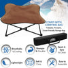 Outrav Foldable Pet Bed, Elevated Dog and Cat Lounger, Portable, Collapsible, Padded, Steel Frame, Folds to 12" x 12" x 36"