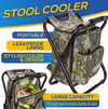 Outrav Camo Backpack Cooler and Stool - with Zippered Front Pocket and Bottle Pocket