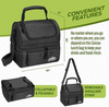 Outrav Black Padded Insulated Lunch Bag Cooler