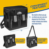 Outrav Black Padded Insulated Cooler - 2 Front Pouches, Handle and Shoulder Strap