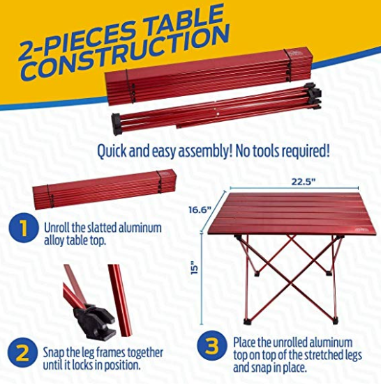 Fold Up Camping Table  Camping Picnic Table - Outrav